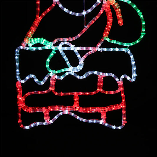 LED figure - Santa Claus in the chimney - 55x85cm