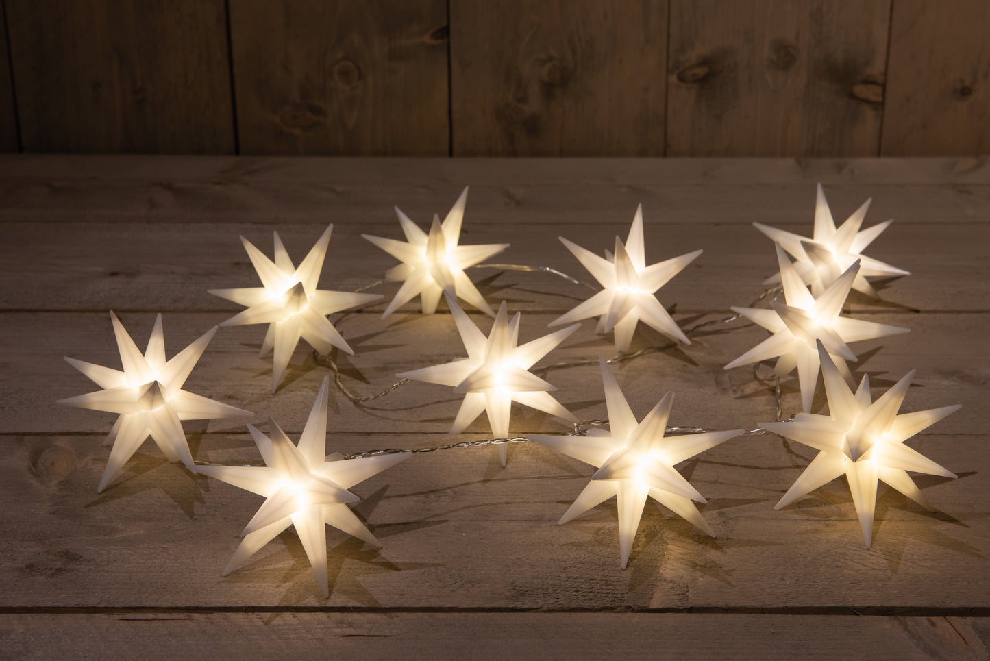 Christmas light - string light with 3D star - warm white LED