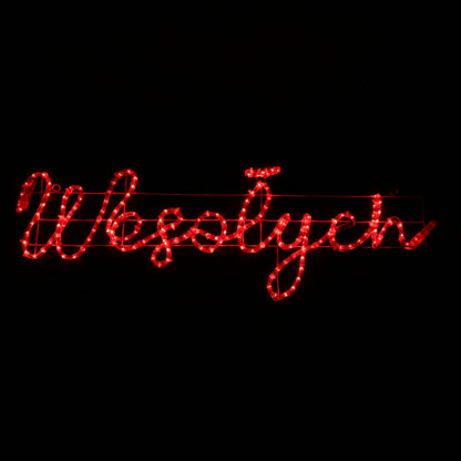 Πινακίδα LED Wesołych Świąt - 44x173cm - Χριστουγεννιάτικα φωτάκια εξωτερικού χώρου