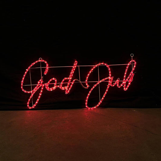 God Jul - Πινακίδα LED που αλλάζει χρώματα - 115x55cm