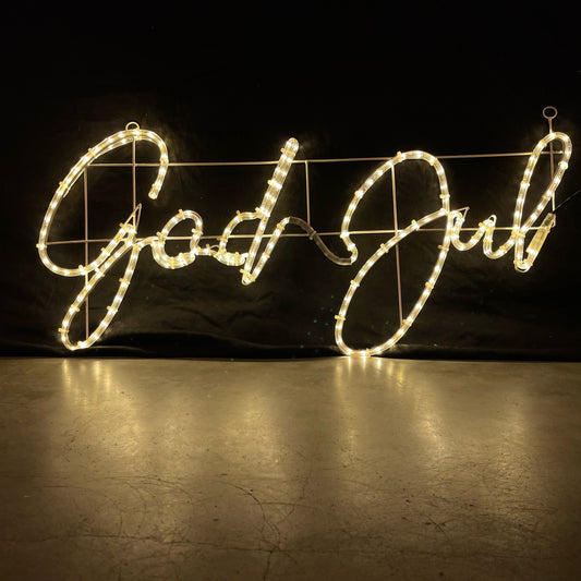 Σήμα LED God Jul - Ζεστό Λευκό 100x48 cm